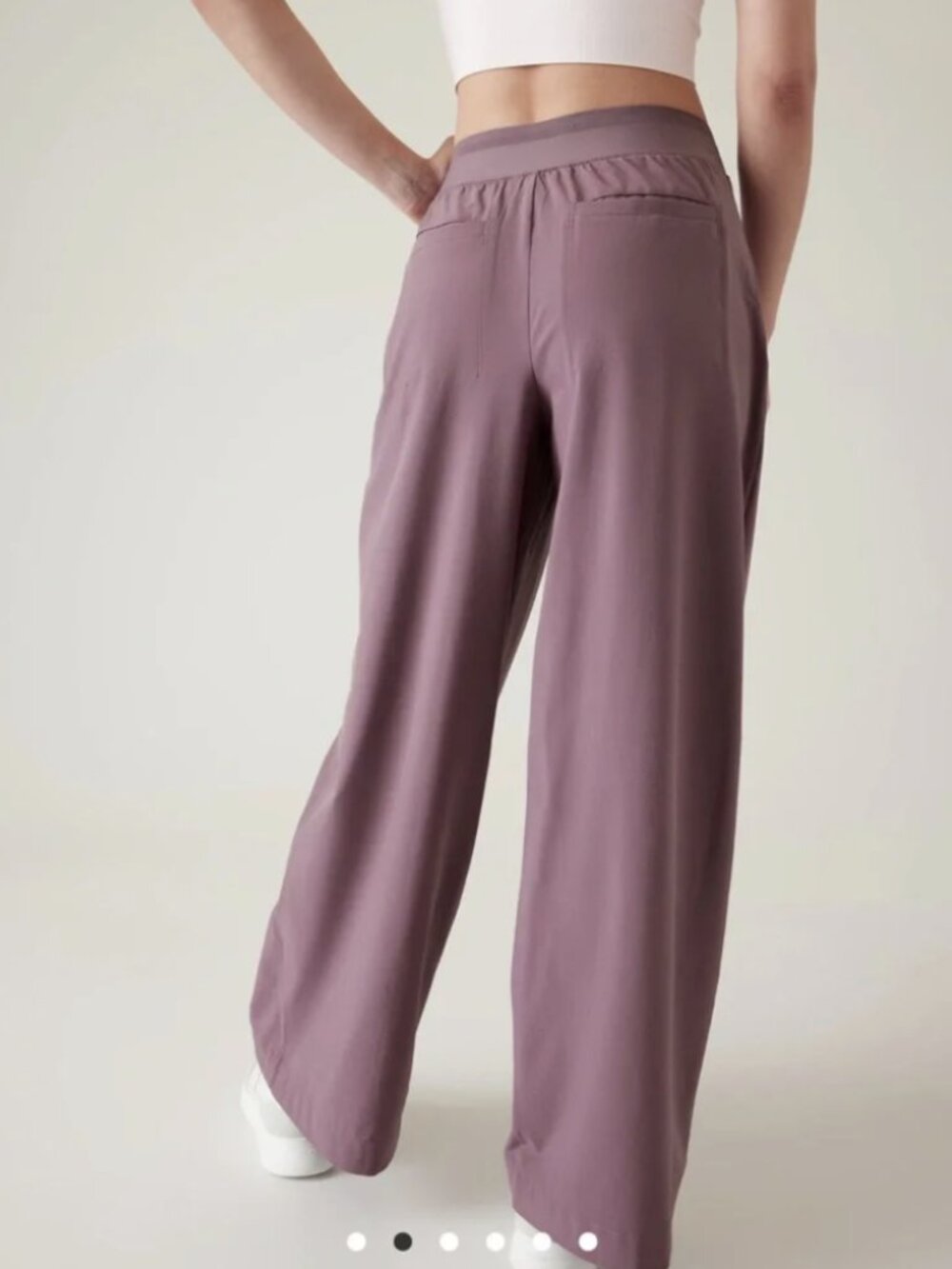 Athleta Brooklyn Heights High Rise Wide Trouser  Color Damask Mauve - Picture 2 of 7